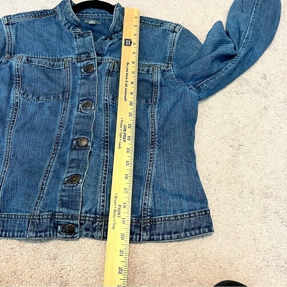 J. Jill Denim Trucker Jacket Womens Small Medium Wash Blue Jean 90's Pockets - Picture 8 of 9